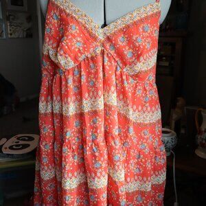 Mossimo Supply Co Orange floral slip dress